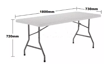 FOL001 - Fold in Half Rectangular Plastic Tables- 6ft (1800mm) 4 | Warehouse Equipment Suppliers | West Coast Suppliers FOL001 - Fold in Half Rectangular Plastic Tables- 6ft (1800mm) - Image 4