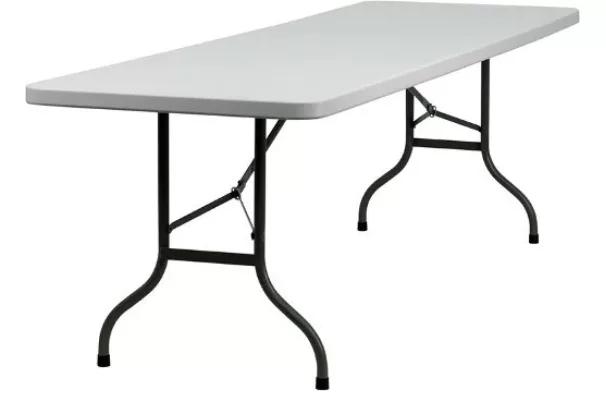 FOL001 - Fold in Half Rectangular Plastic Tables- 6ft (1800mm) 1 | Warehouse Equipment Suppliers | West Coast Suppliers Fold in Half Rectangular Plastic Tables Plastic Tables